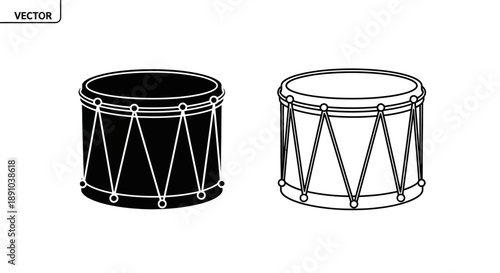 Vector drum set illustration music instrument design