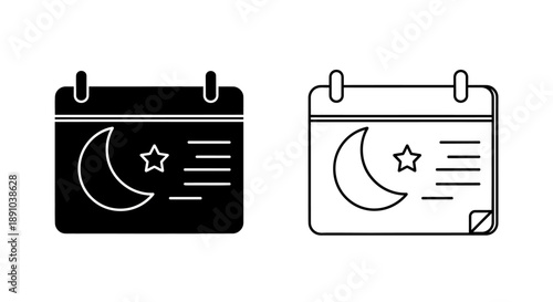 Ramadan calendar islamic moon star symbols