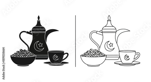Arabian coffee pot traditional arabic coffee set