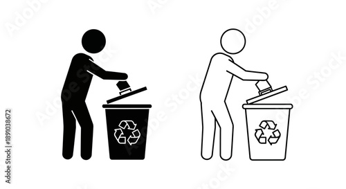Recycling symbols environmental awareness