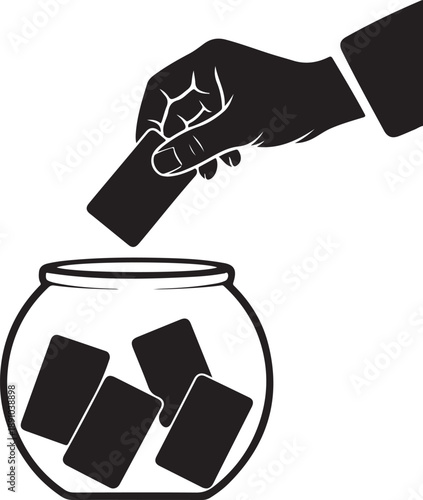 Raffle icon. Choosing random numbered ticket. Prize giveaway. Vector icon isolated on transparent background