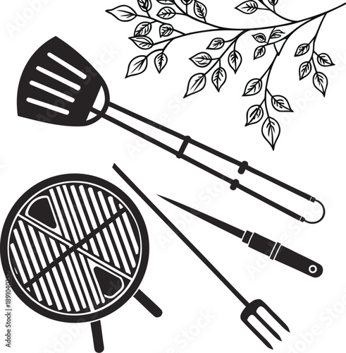 vector illustration of a set of kitchen tools