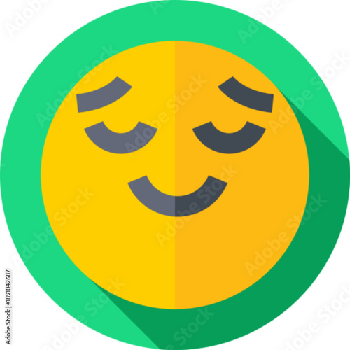 Relieved smiling face expression