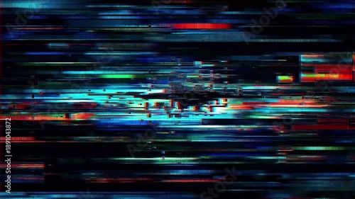 Glitchy digital distortion effect on dark background