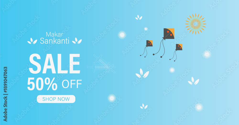 Obraz premium illustration of Makar Sankranti wallpaper with colorful kite for festival of India