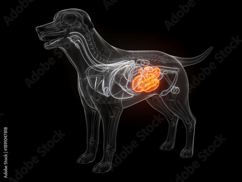 Fotografía A Detailed 3D Depiction Of The Small Intestine Of A Dog