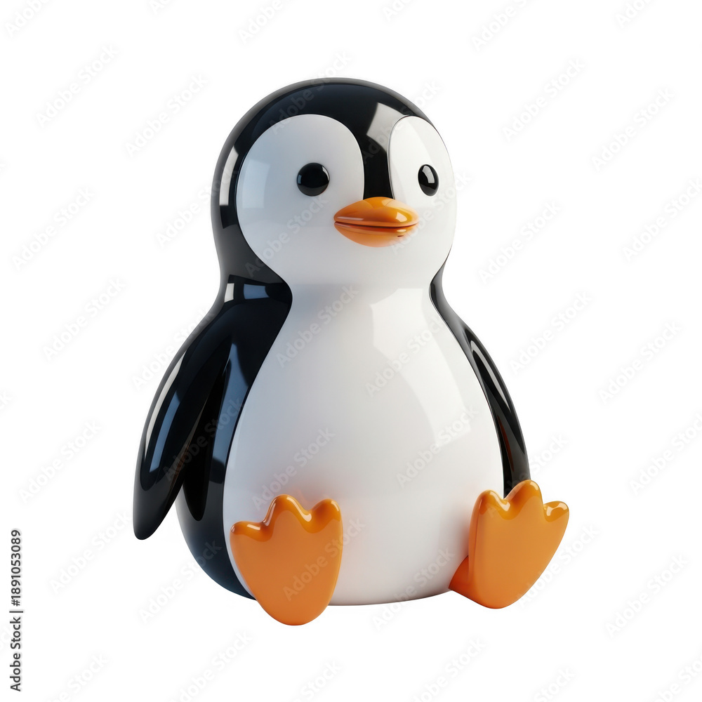 Fototapeta premium Cartoon penguin isolated on transparent background
