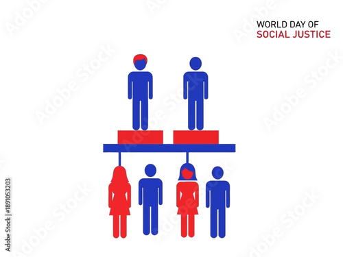 Illustration for world day of social justice showing inequality