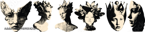 Haftoon Effect Surreal Portrait Headpiece Illustration