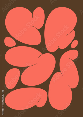 Abstract shapes texture, modern poster, card design. Fluid blobs, splashes, c...