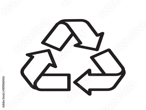 Minimalist recycling symbol icon