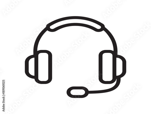 Minimalist headset icon for customer support