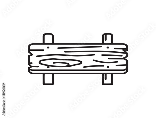 Minimalist wooden bench illustration