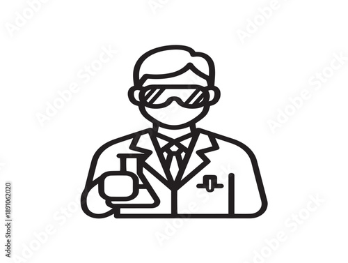 Scientist holding test tube icon
