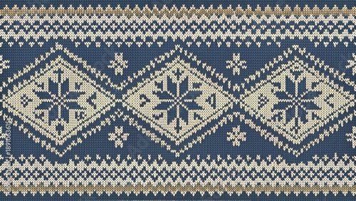knitted Christmas sweater pattern background vector background 
