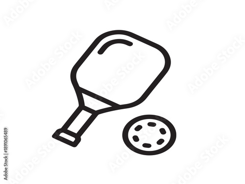 Pickleball racket and ball icon