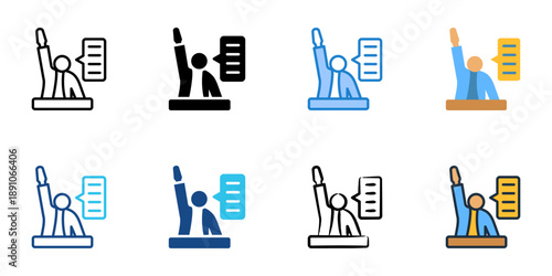 Active Engagement icons set multiple style collection. Editable stroke 
