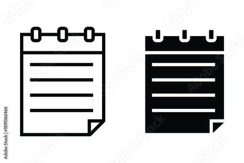 Note flat and linear icon