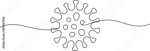 Black and white virus with wavy line medical healthcare 1