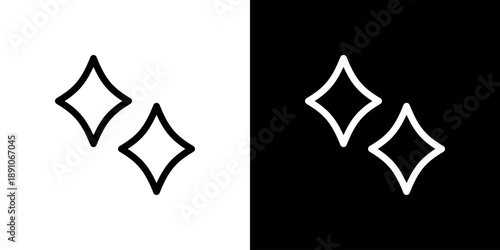 シンプルなキラキラ2個のアイコン（ベクター）