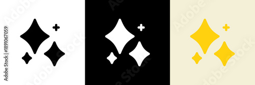 たくさんのキラキラのアイコン（ベクター）