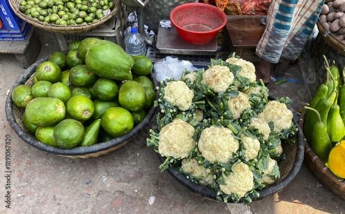 Photography vegetables at the local market,  street vegetable vendor