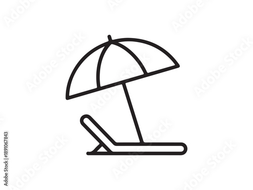 Beach Chair with Umbrella Relaxation Icon