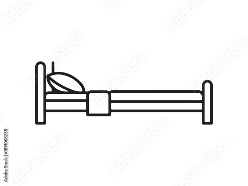 Bed Frame with Pillow Isolated on Transparent Background