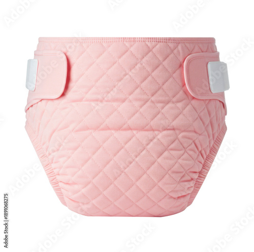 Pink quilted diaper png isolated on transparent background