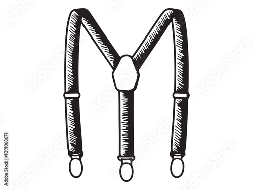 Black and White Suspenders Illustration