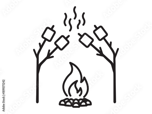 Campfire with Marshmallows on Skewers