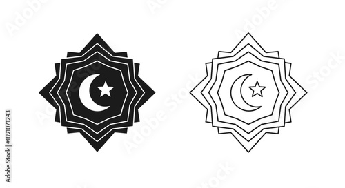 Islamic star and crescent symbol design