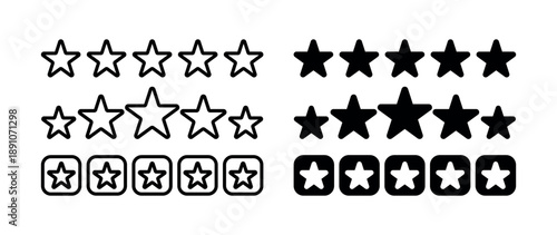 Star Score Icons Pack, Feedback and Satisfaction UI Elements