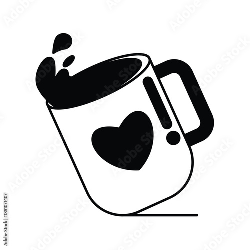Coffee  icon with white background vector stock illustration