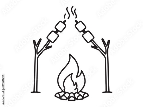 Campfire with Marshmallows on Skewers