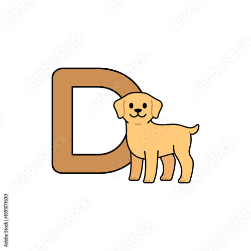 Vector Animal Alphabet Cartoon Dog Illustration