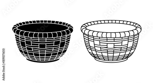 Black and white woven basket design