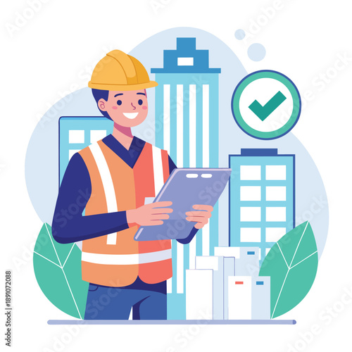 agriculture icon construction worker with clipboard