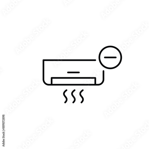 Lower ac output, cooling down. Pixel perfect, editable stroke vector icon