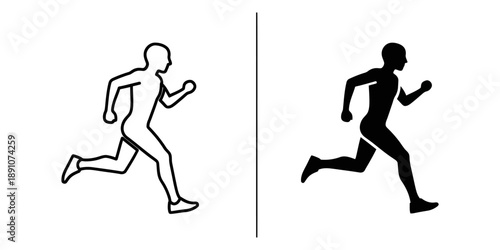 Runner silhouettes in motion, dynamic athletic illustrations