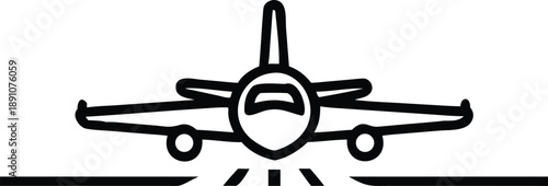 aeroplane on runway ready to take off illustration.eps