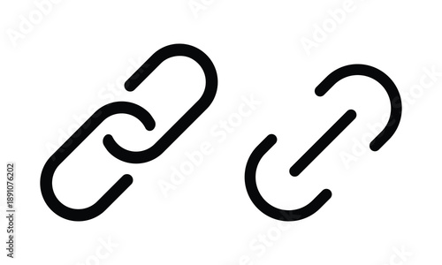 Web link icon set. Chain icons. Webpage URL link symbol. external link, share link, internet url, attach link symbol vector