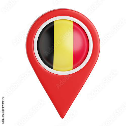 Free Download Belgium Flag Location Pin - GFXLoad
