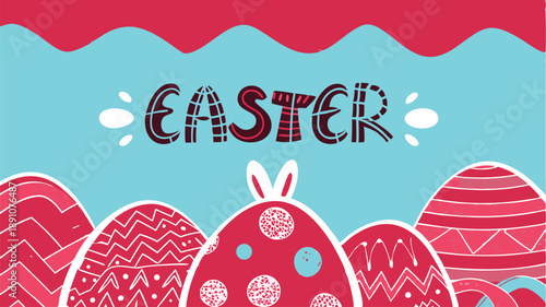 happy easter banner trendy easter design typography 