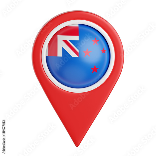 Free Download Location Pin with New Zealand Flag - GFXLoad