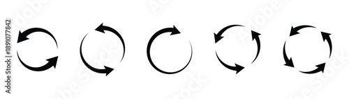 Circle arrow icon set illustration, refresh, reload, set of circle arrows rotating. vector illustration.eps 10