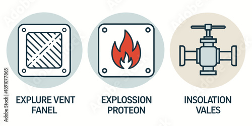 Industrial safety icons for explosion protection
