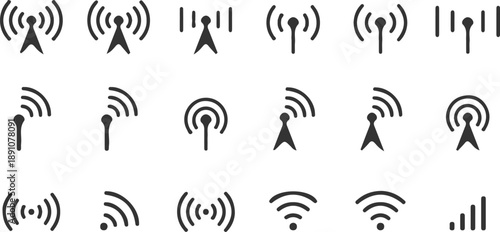 wi-fi signal icons set vector illustration design 