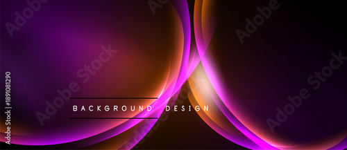 Abstract background features flowing curves, vibrant purple, orange hues. Modern design element for digital projects, presentations.