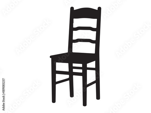 Classic Wooden Chair with Slatted Back and Seat